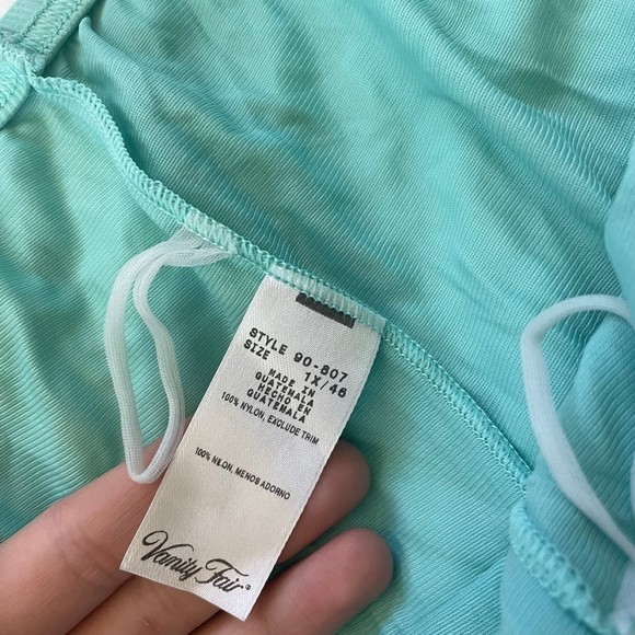 Vanity Fair Women Pant V-Neck Short Sleeve pajama set Teal blue 1X plus size - Picture 6 of 8